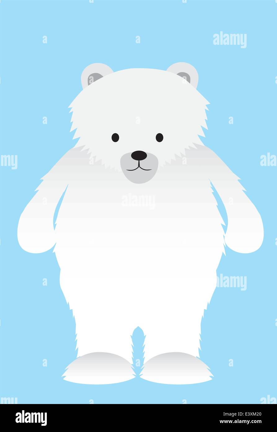cartoon illustration of a cute white polar bear Stock Vector Image & Art -  Alamy