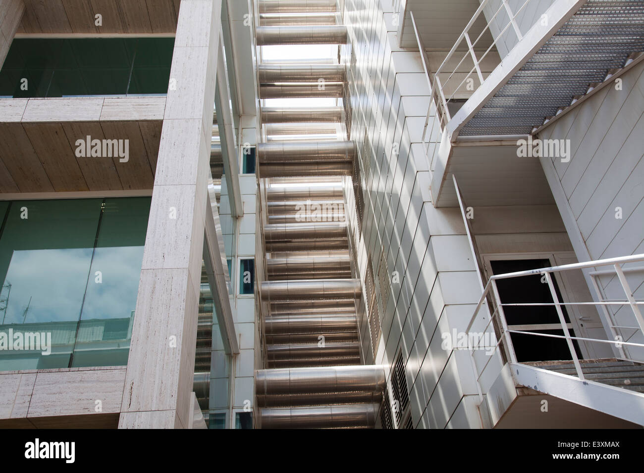 Interconnecting Pipework Between Buildings in Ibiza Town - Spain Stock Photo