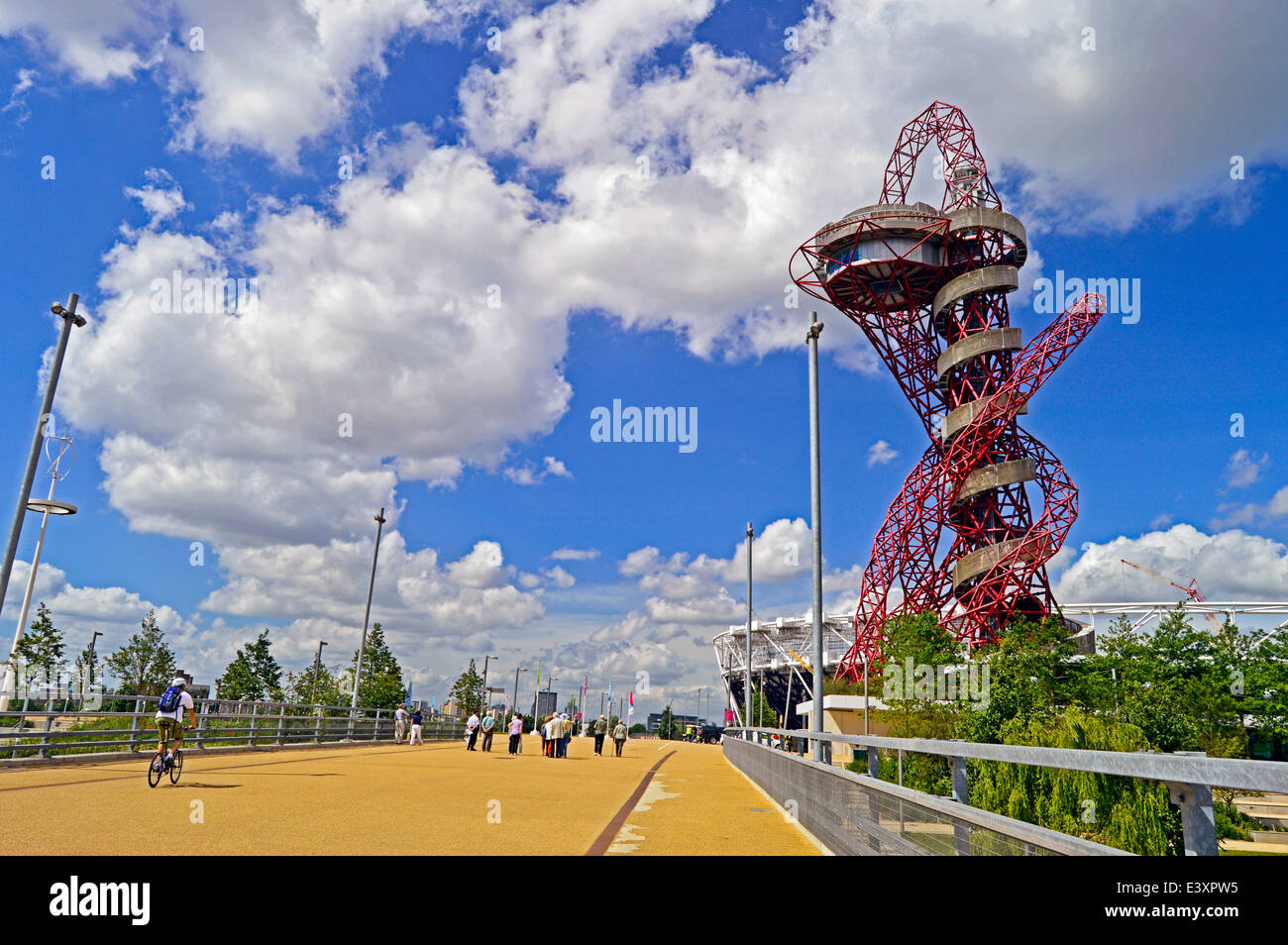 View of the ArcelorMittal Orbit at the Queen Elizabeth Olympic Park, Stratford, London, England, United Kingdom Stock Photo