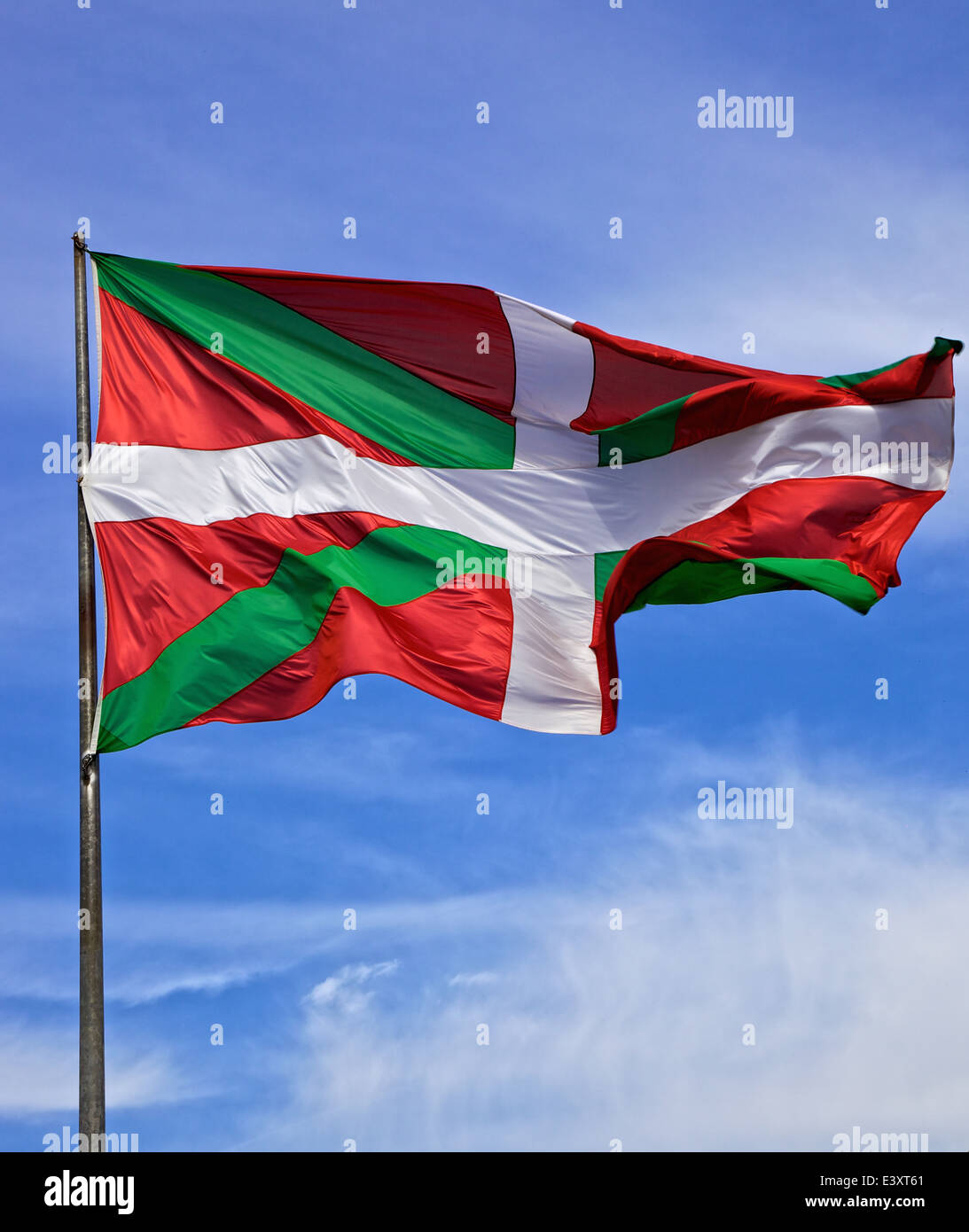 Basque flag at wind Stock Photo