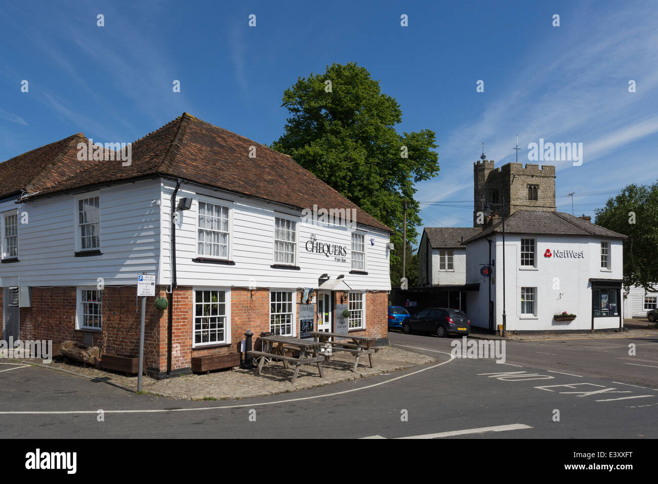 Chequers Fish Bar in the Pretty Village of Lenham Kent Stock Photo