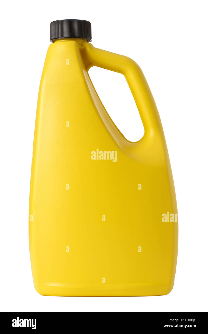 Yellow plastic bottle Stock Photo