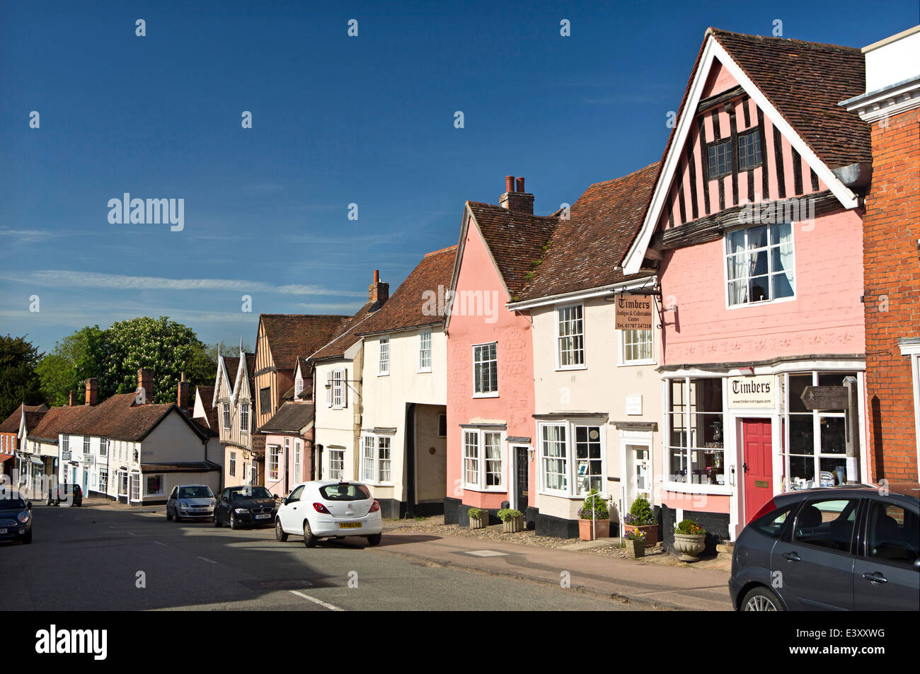 UK England, Suffolk, Lavenham, High Street Stock Photo