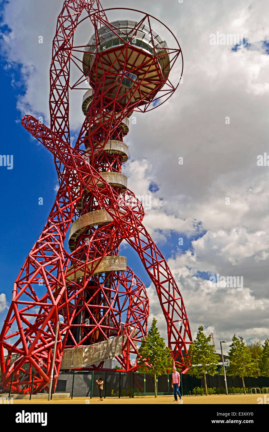 View of the ArcelorMittal Orbit at the Queen Elizabeth Olympic Park, Stratford, London, England, United Kingdom Stock Photo