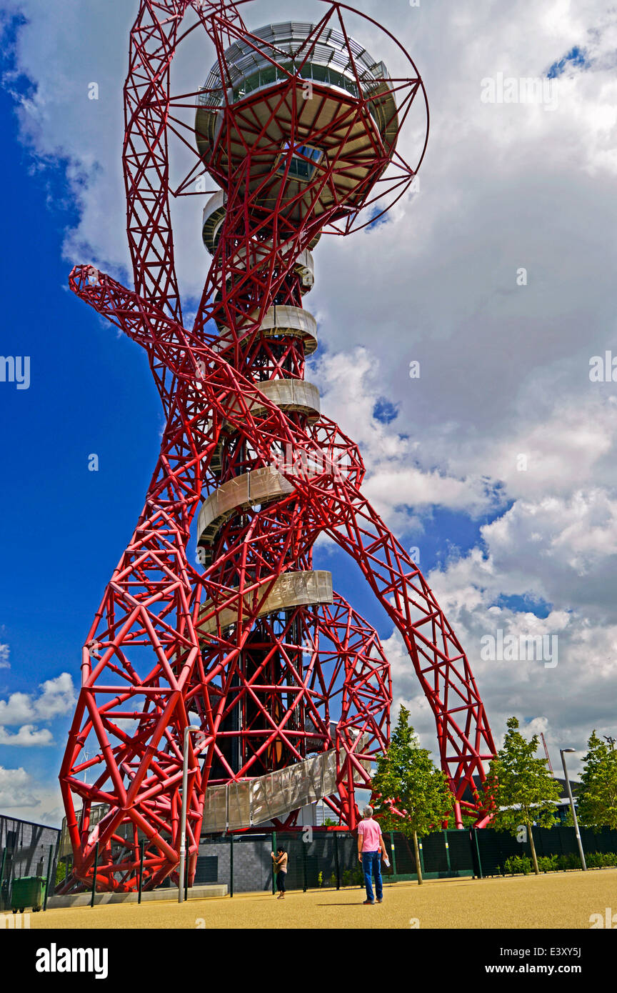 View of the ArcelorMittal Orbit at the Queen Elizabeth Olympic Park, Stratford, London, England, United Kingdom Stock Photo