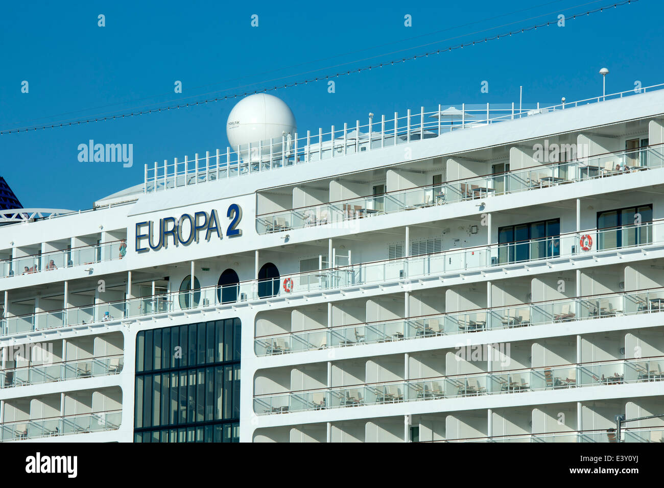 Griechenland, Rhodos-Stadt, Handelshafen mit Kreuzfahrtschiff Stock Photo