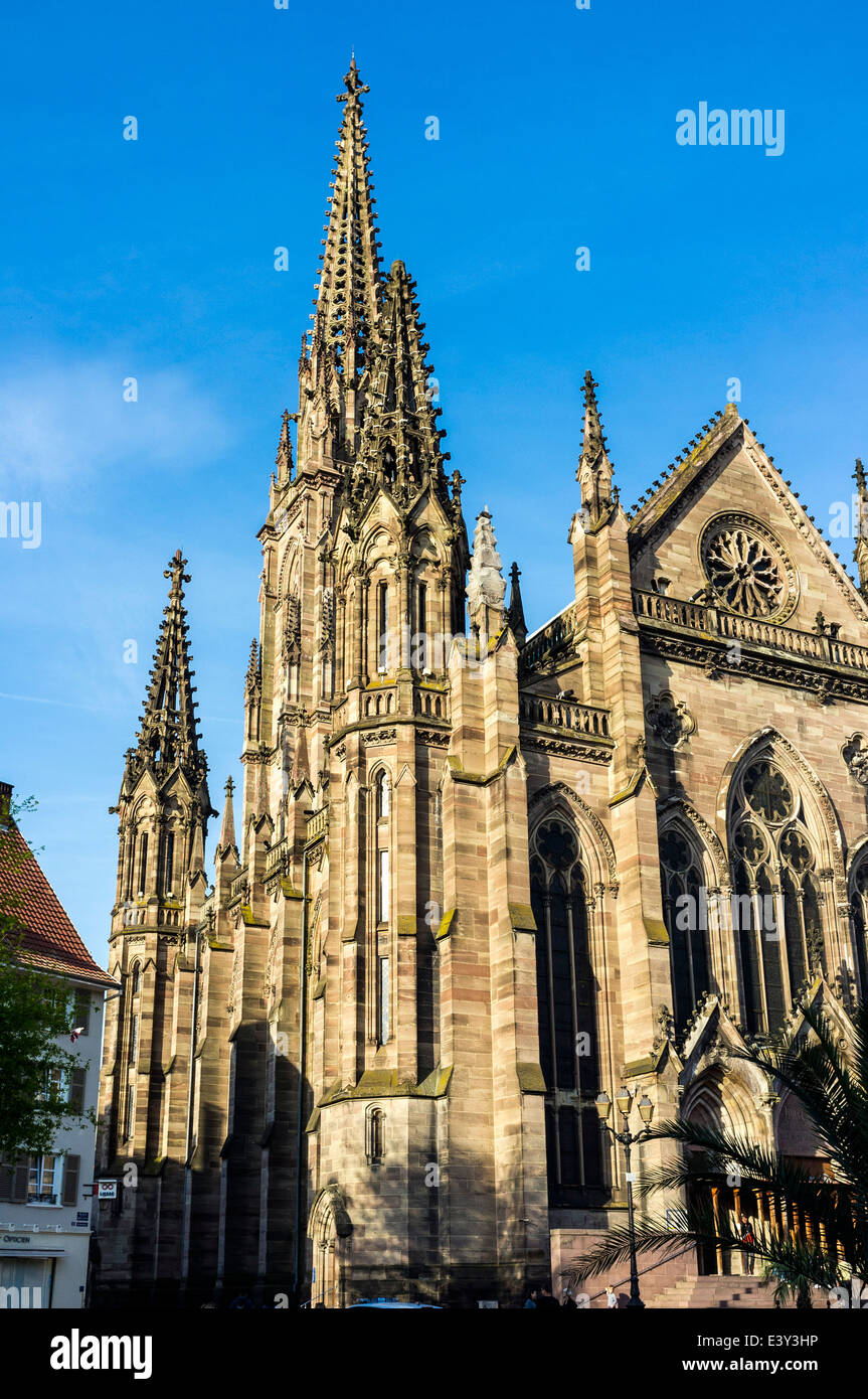 St Etienne protestant temple Mulhouse Alsace France Stock Photo