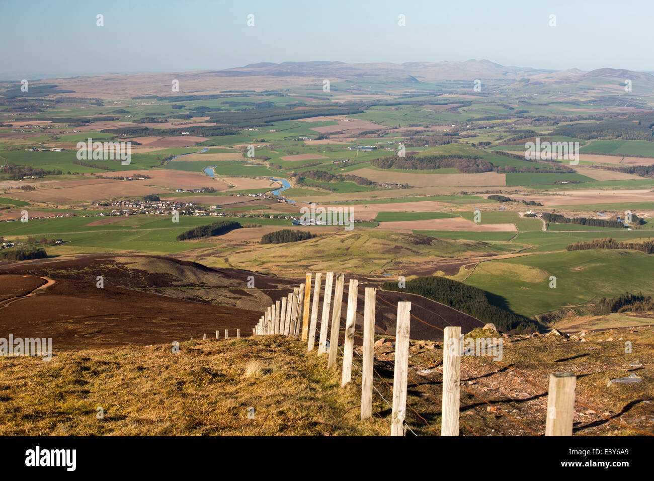 The Clyde Valley from Tinto Hill near Biggar in the Southern Uplands of Scotland, UK. Stock Photo