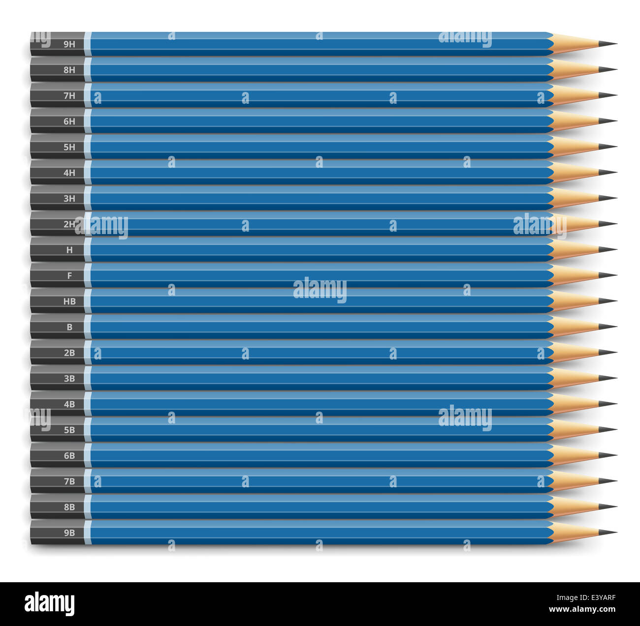 Blue pencils set Stock Photo Alamy