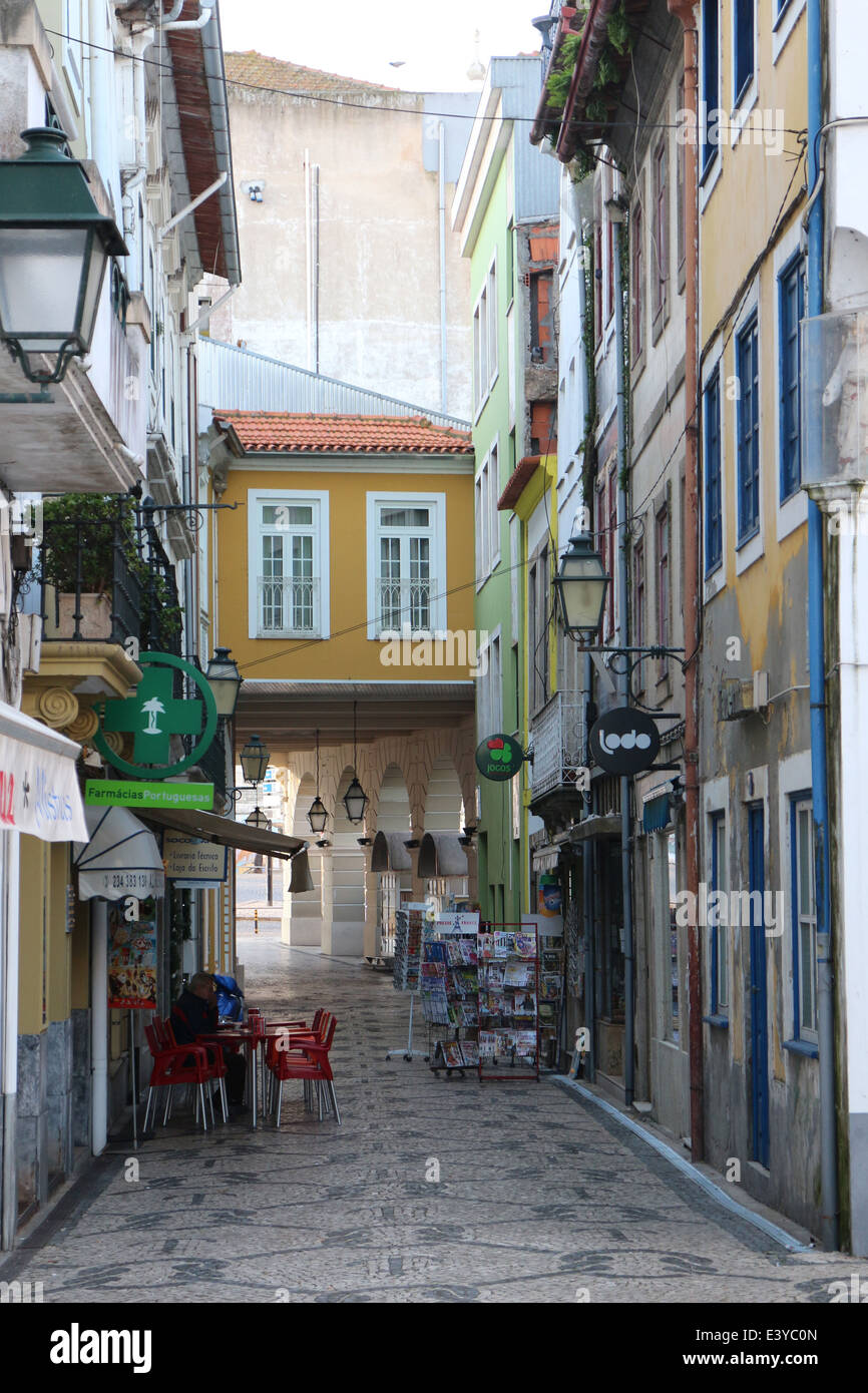 Traditional Portuguese tiles streets. Stock Photo