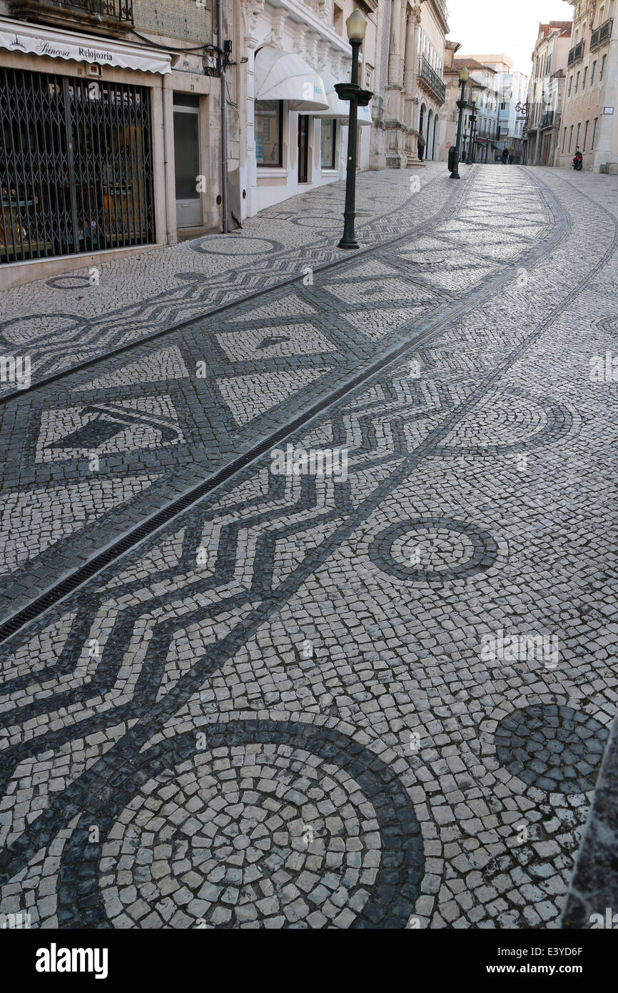 Traditional Portuguese tiles streets. Stock Photo
