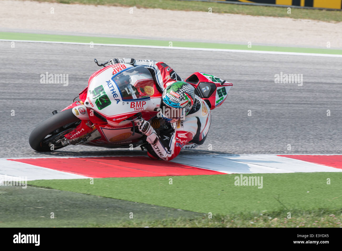 Ducati 1199 Panigale R EVO of Althea Racing team, driven by CANEPA Niccolò in action during the Superbike Free Practice Stock Photo