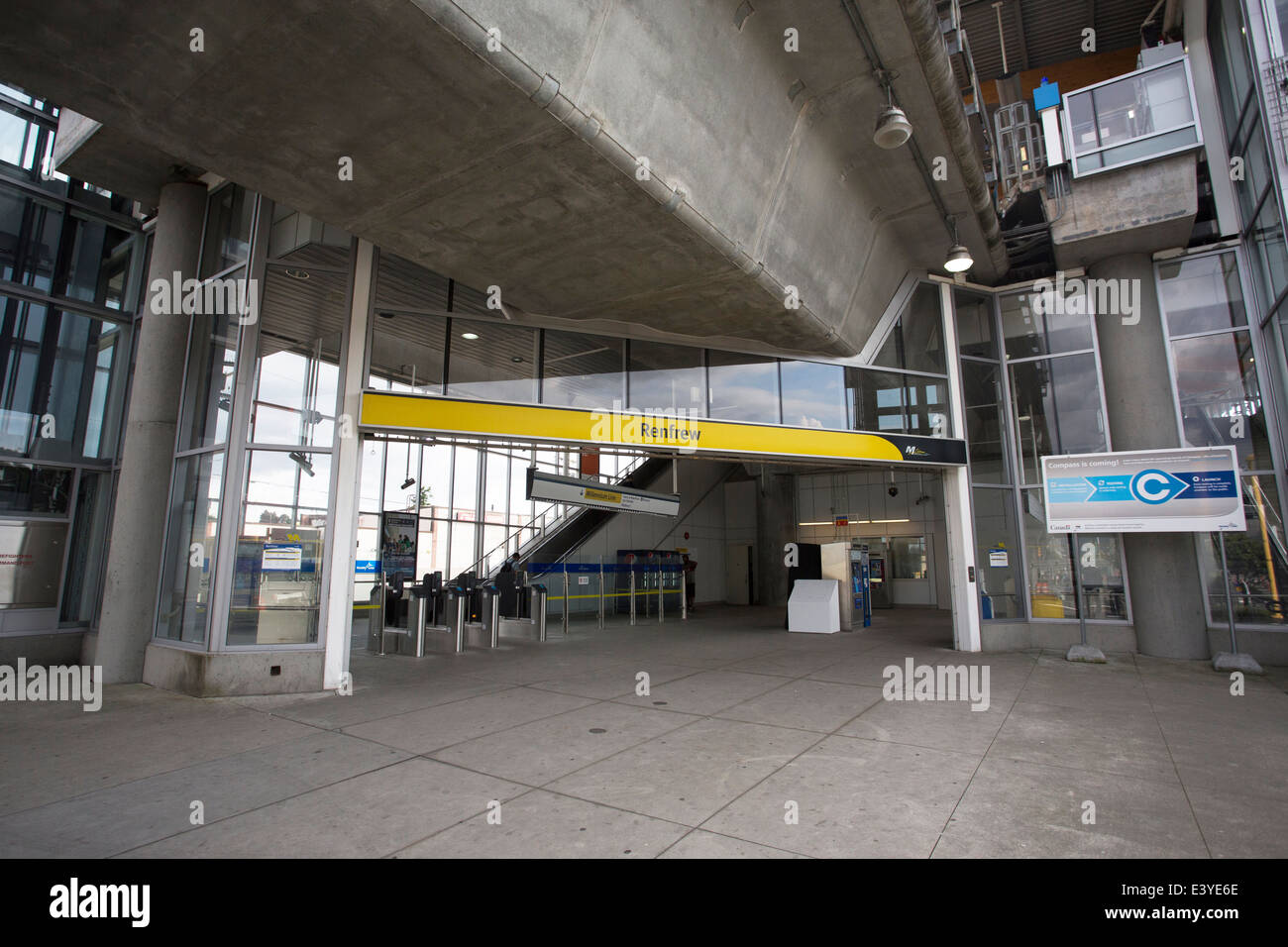 The entrance of the Renfrew Skytrain Station in Vancouver, Canada. Stock Photo