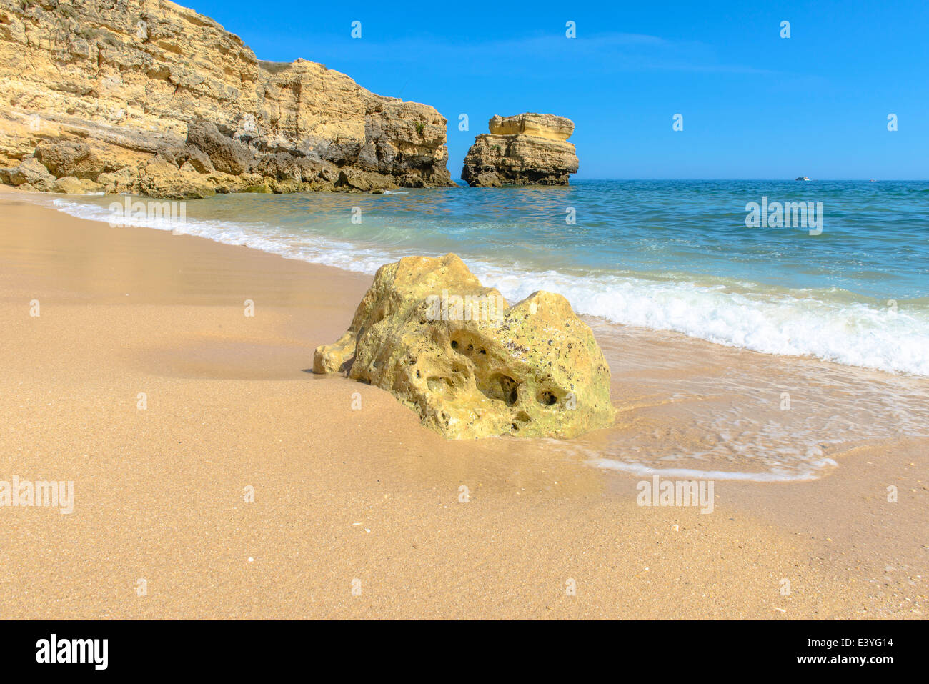 Beach view in a summer day in Albufeira, Portugal Stock Photo