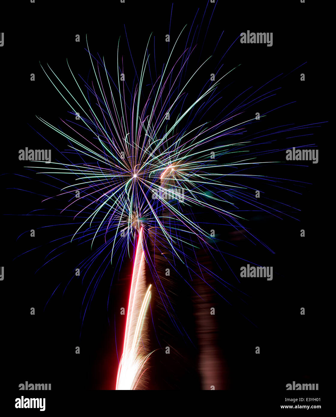 fireworks on black background Stock Photo - Alamy