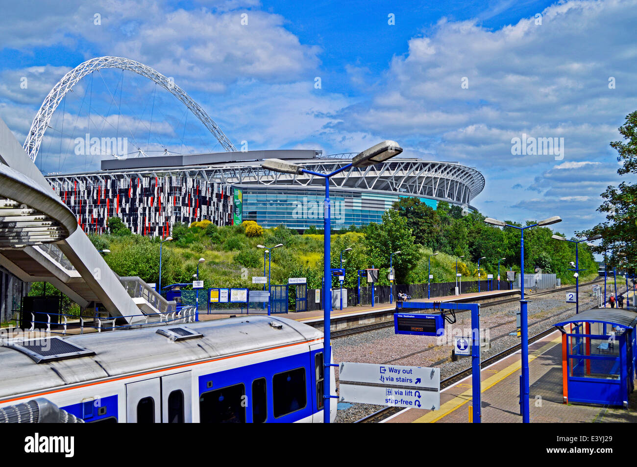 View Of Wembley Stadium From Wembley Stadium Train Station London Borough Of Brent England United Kingdom Stock Photo Alamy