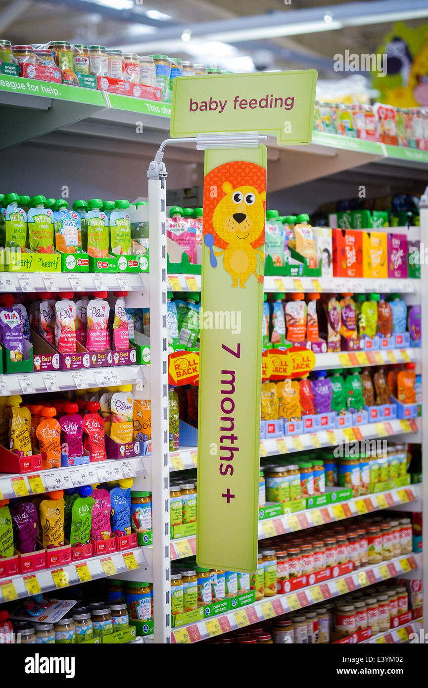 baby aisle in supermarket Stock Photo