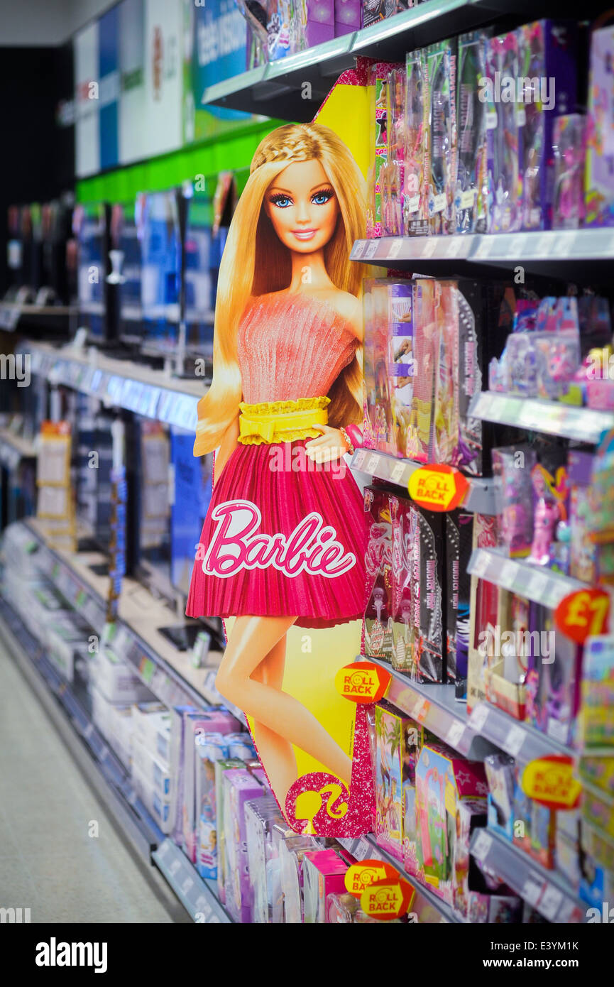 Barbie sign on an aisle in a supermarket Stock Photo