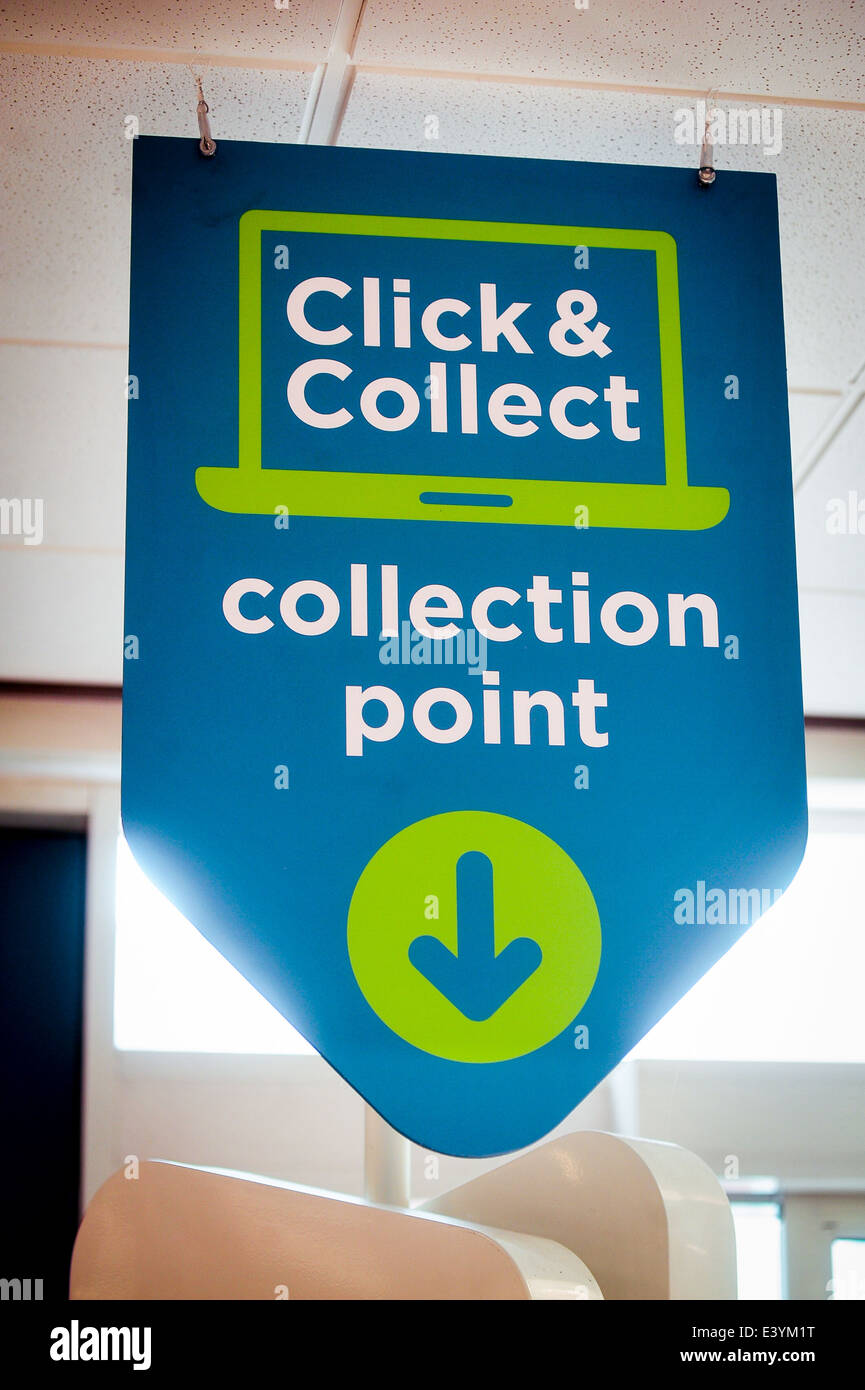click and collect sign Stock Photo