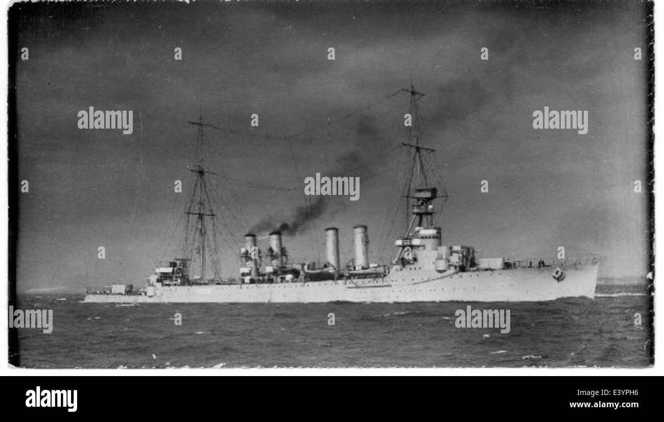 The USS Raleigh (CL-7), an Omaha-class light cruiser, as seen in this ...