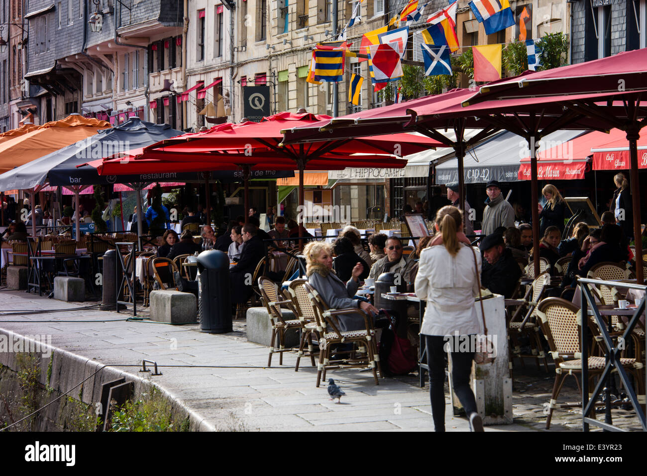 Bars and cafes along Quai Ste. Catherine, Honfleur, Normandy, France