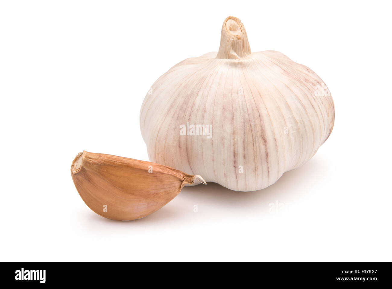 garlic isolated on white with clipping path Stock Photo