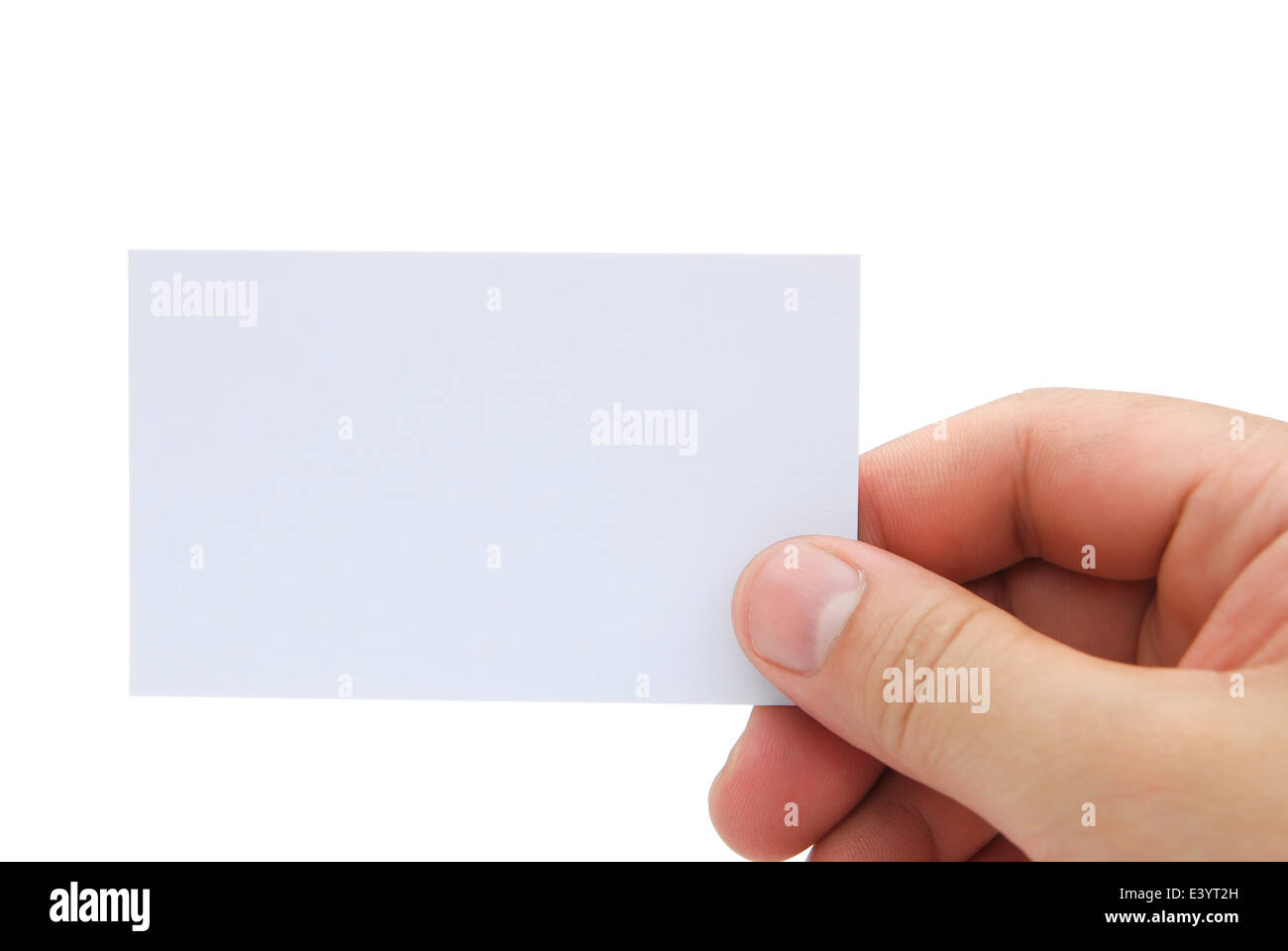 hand holding a blank business card with clipping path Stock Photo - Alamy