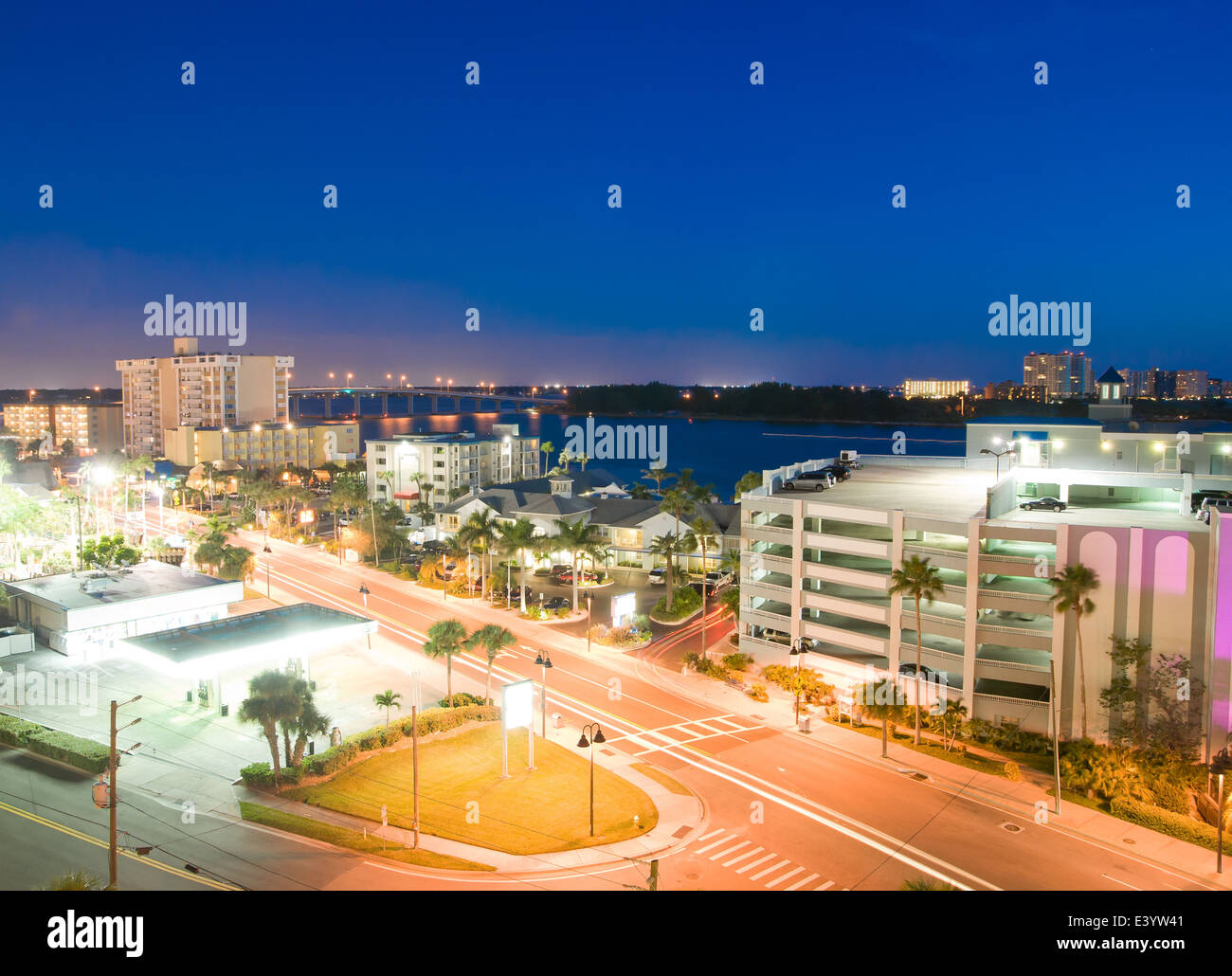 night view of clearwater at tampa florida USA Stock Photo