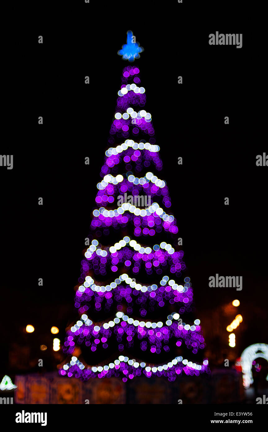 Blurred christmas tree lights Stock Photo Alamy