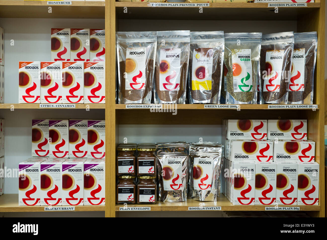 Rooibos tea for sale at the Rooibos Factory, Clanwilliam, South Africa Stock Photo Alamy