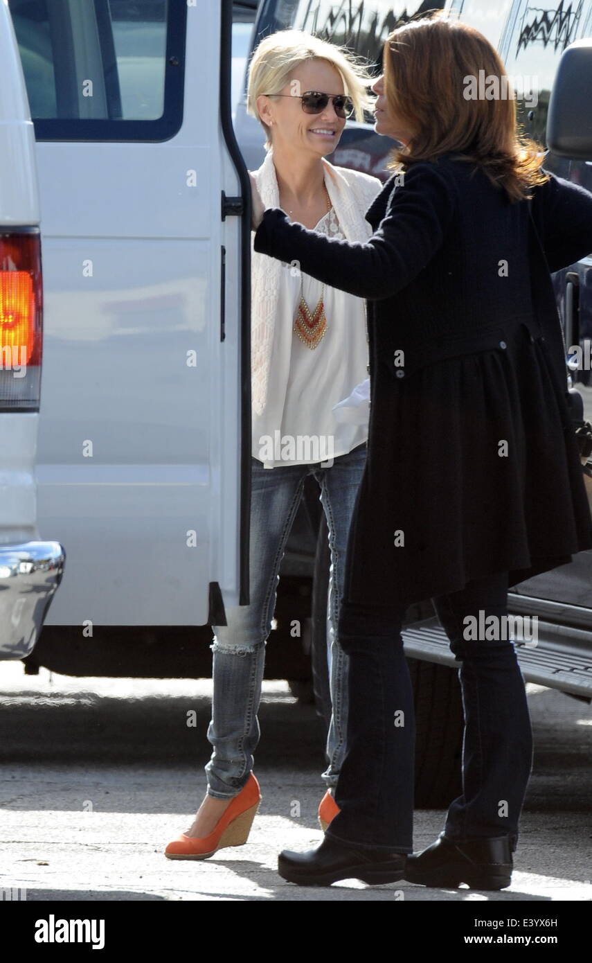 Actress Kristin Chenoweth Sports Her Short Hair On The Set Of The