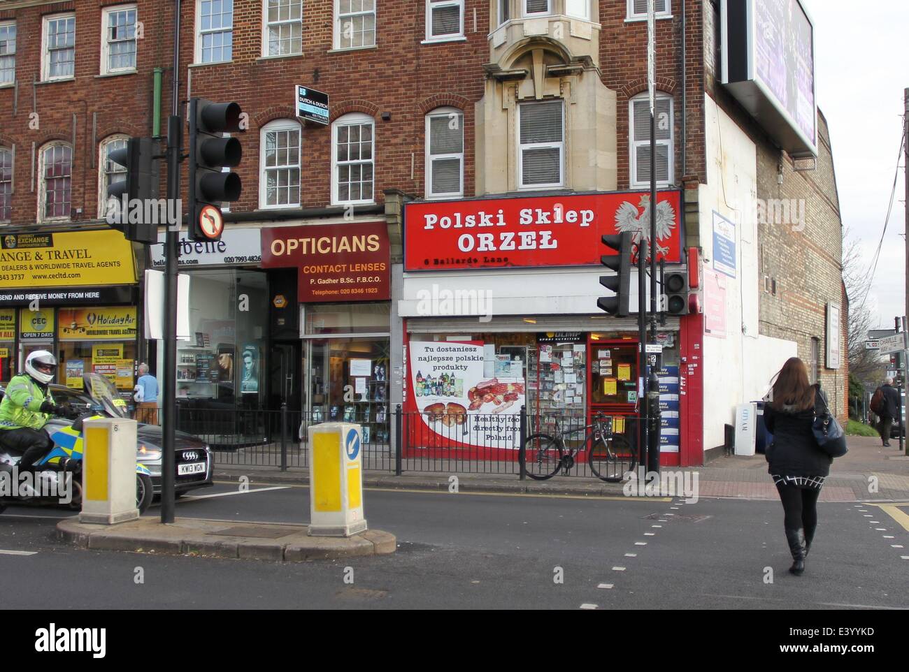 Views of Finchley, North London showing the proliferation of Polish and