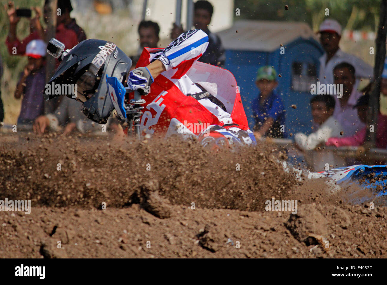Dirt Track Motorcycle Racing Stock Photo