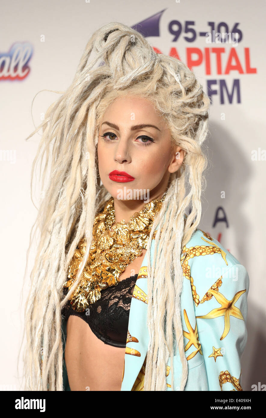 Capital FM Jingle Bell Ball 2013 held at the O2 arena - Day 2 - Arrivals  Featuring: Lady Gaga Where: London, United Kingdom When: 08 Dec 2013 Stock Photo