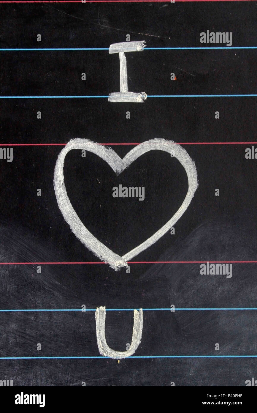 I Love You. Handwritten message on a chalkboard Stock Photo