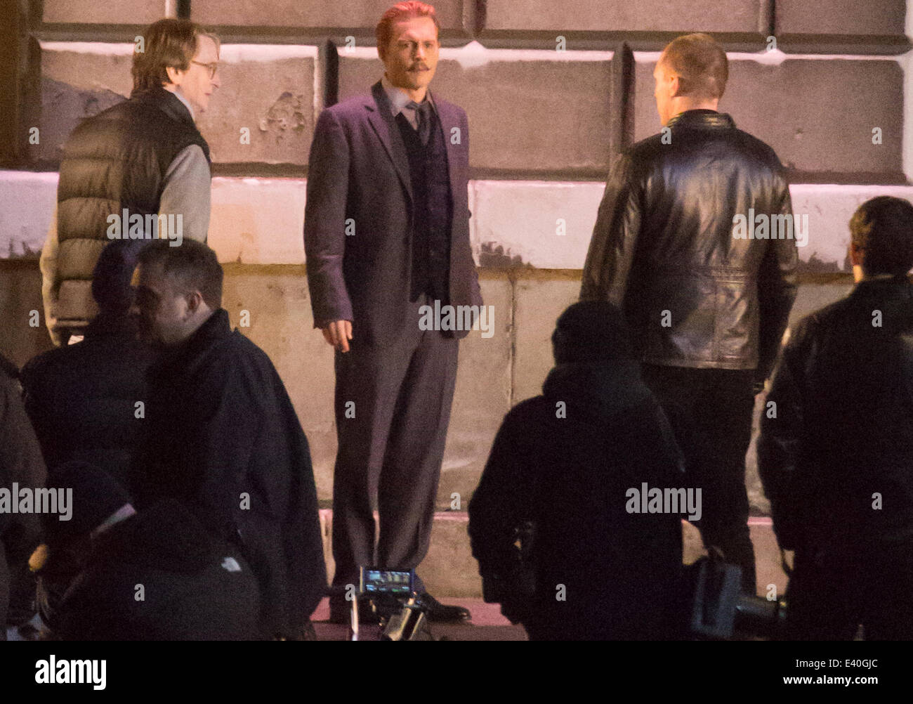 Johnny Depp filming on the set of 'Mortdecai' in London. During the