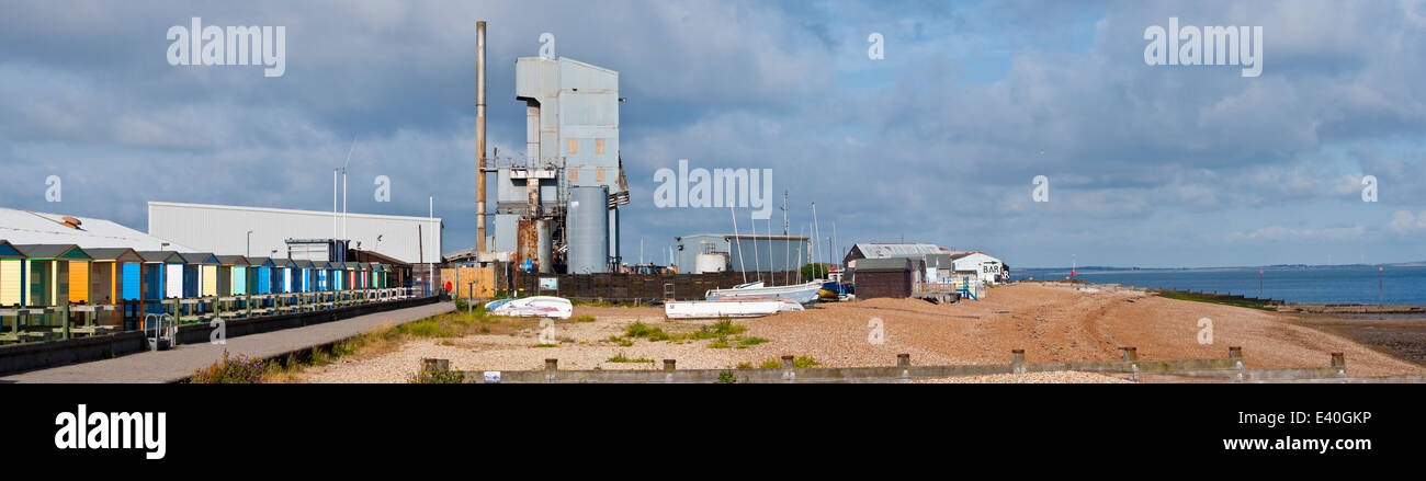 East Quay, Whitstable with industrial area Brett Aggregate Stock Photo