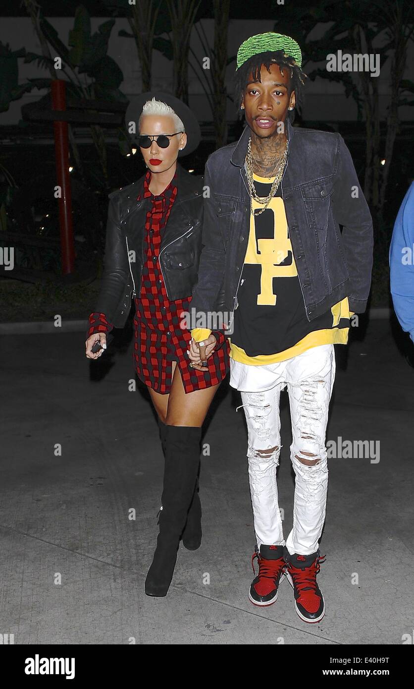 Wiz Khalifa and Amber Rose at the Jay Z concert at Staple Center in Los  Angeles
