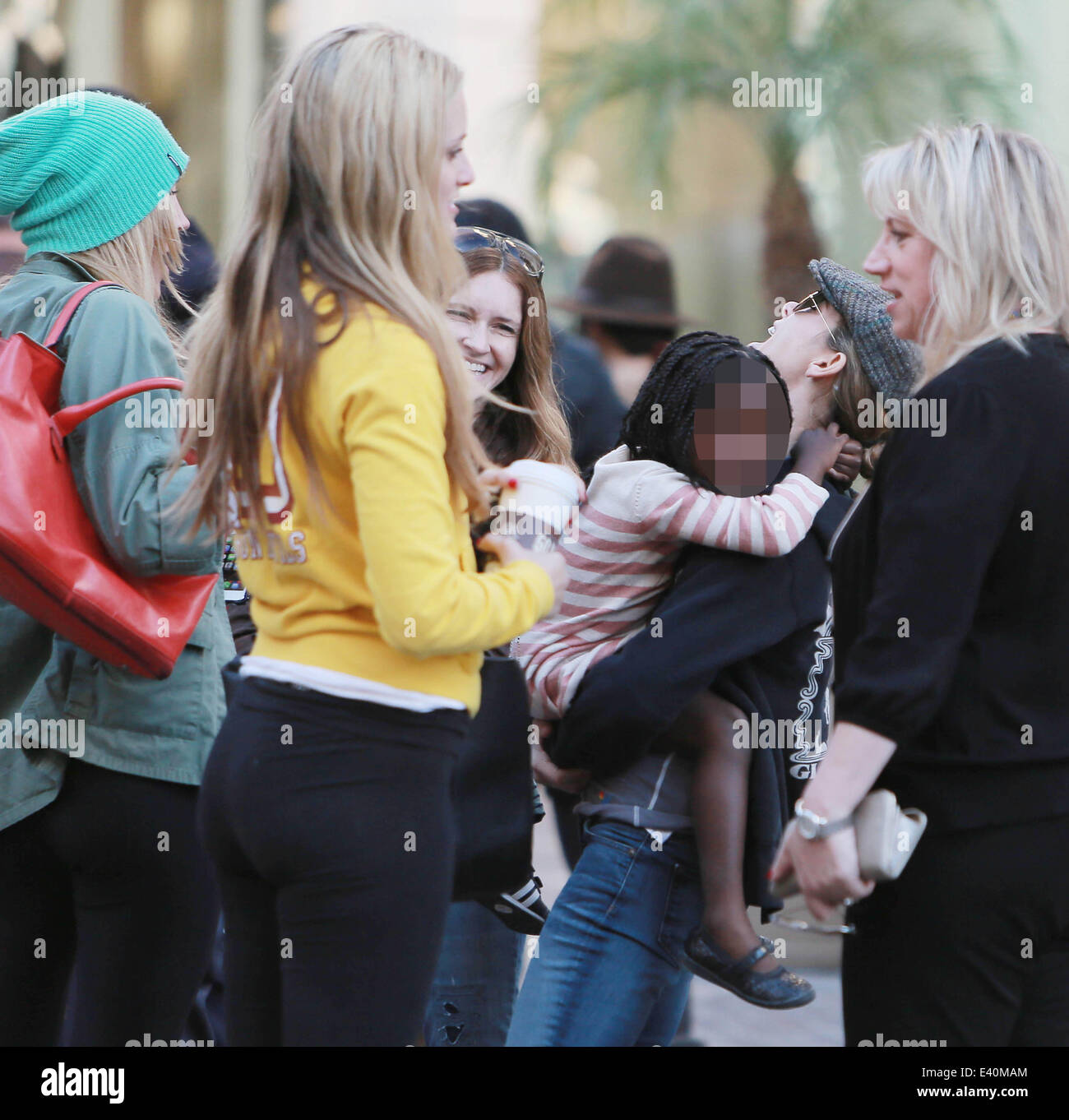 Fitness guru Jillian Michaels and her partner Heidi Rhoades visit Santa 