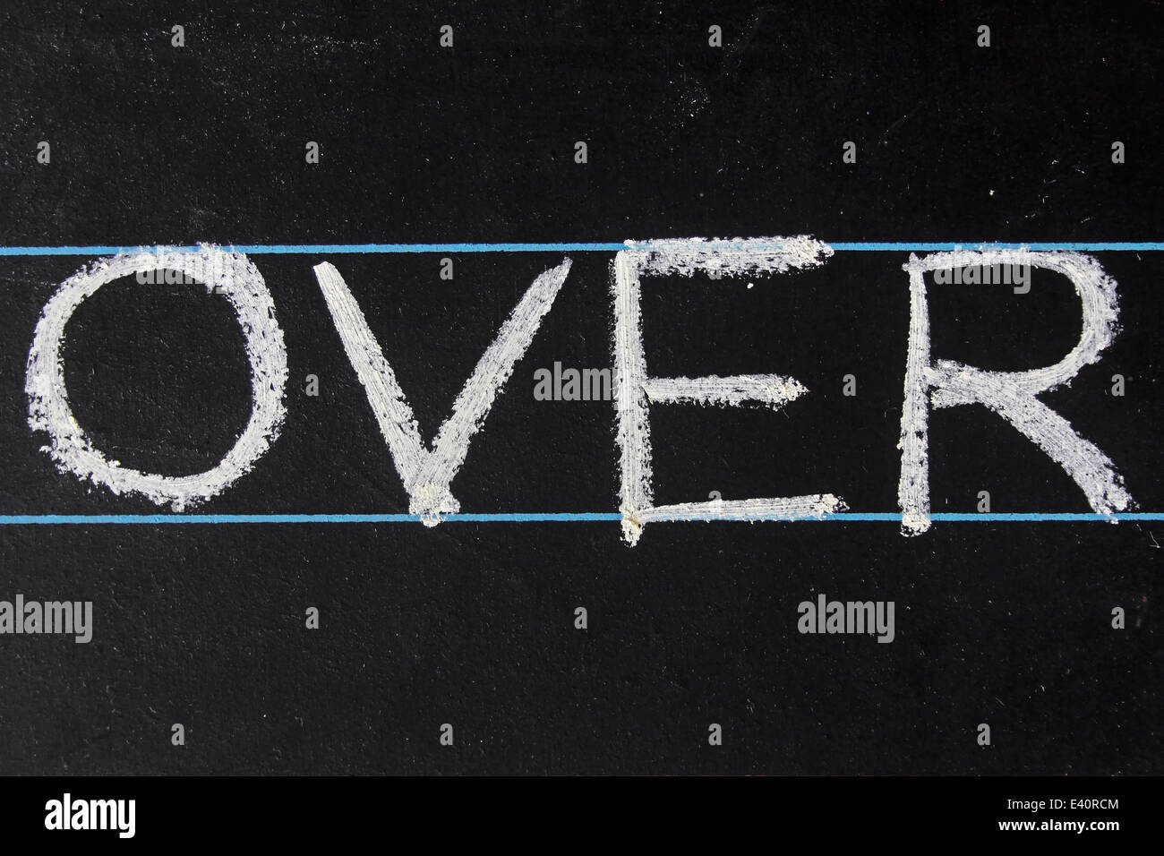 over word handwritten on black chalkboard Stock Photo Alamy