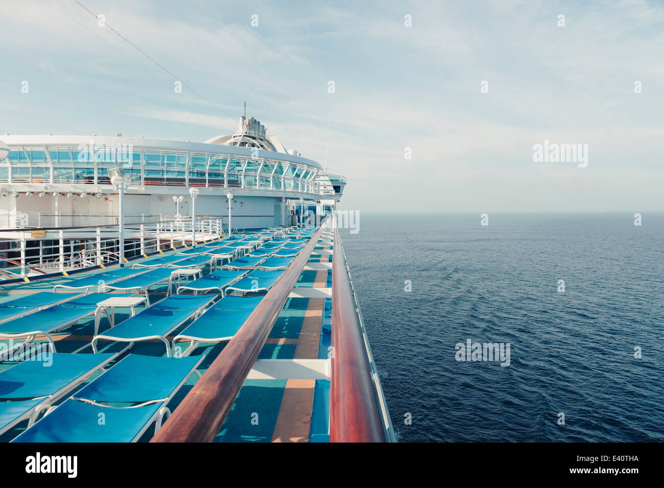 Sunbeds on cruise ship deck hi-res stock photography and images - Alamy