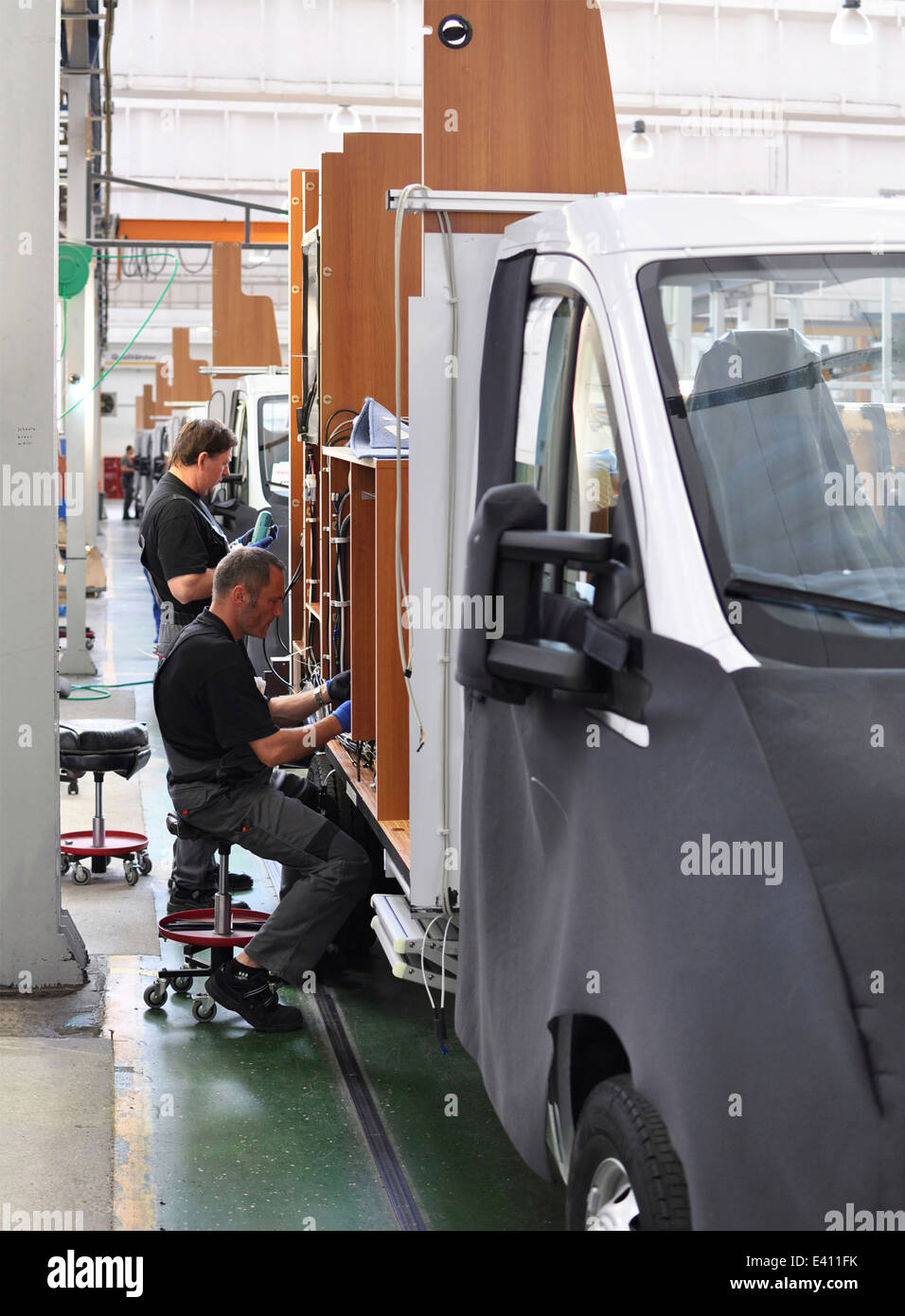 Motorhome manufacturing in a factory Stock Photo Alamy