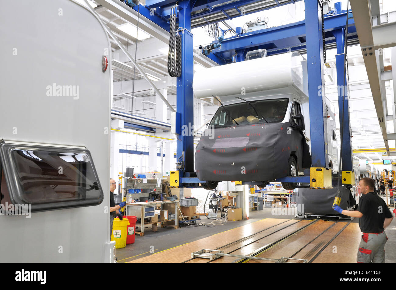 Motorhome manufacturing in a factory Stock Photo Alamy