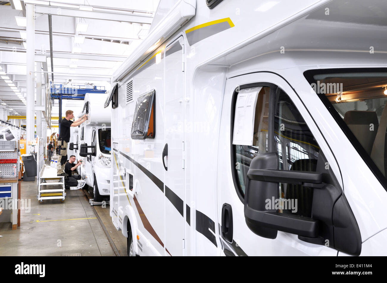 Motorhome manufacturing in a factory Stock Photo Alamy