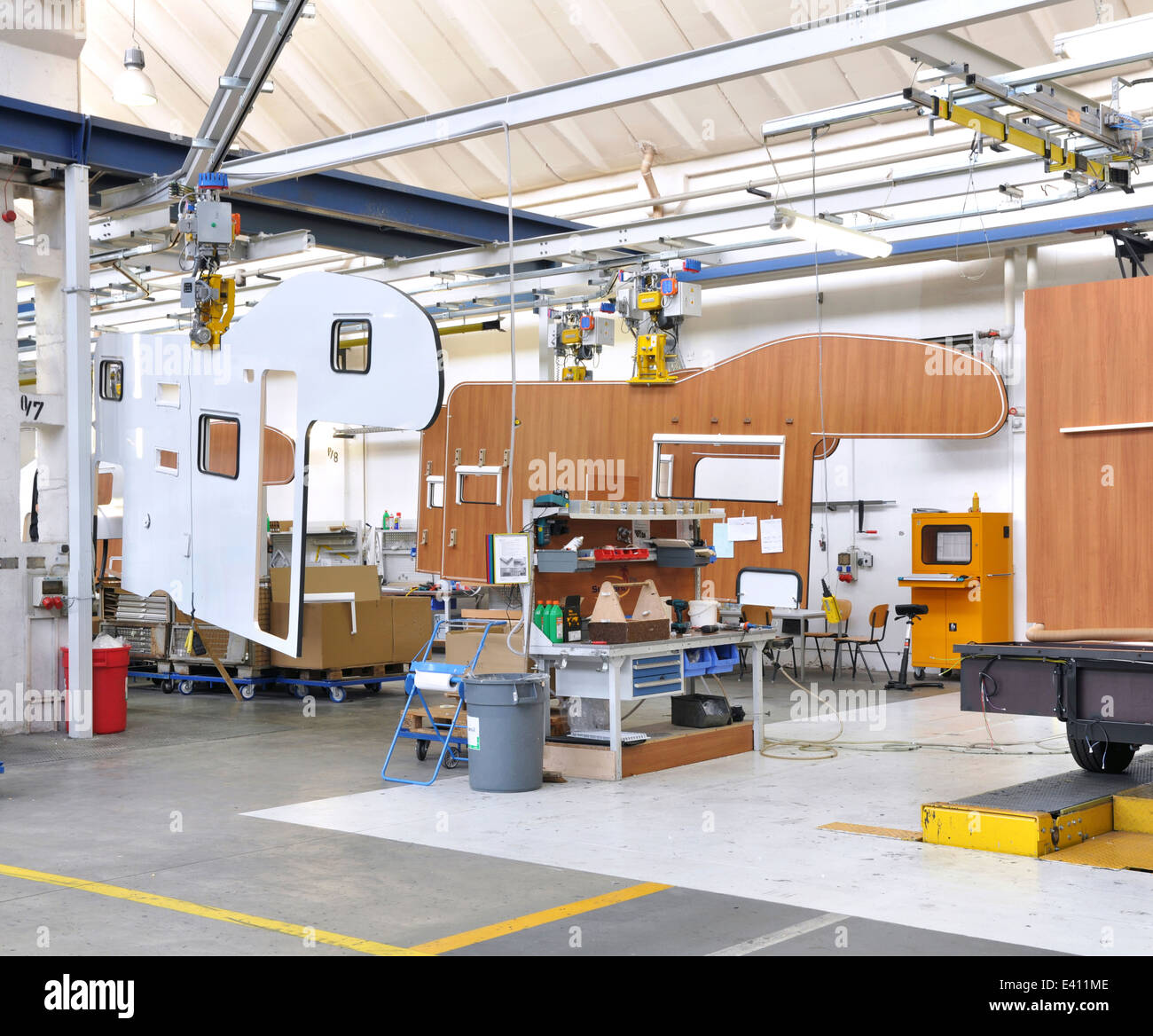 Motorhome manufacturing in a factory Stock Photo Alamy
