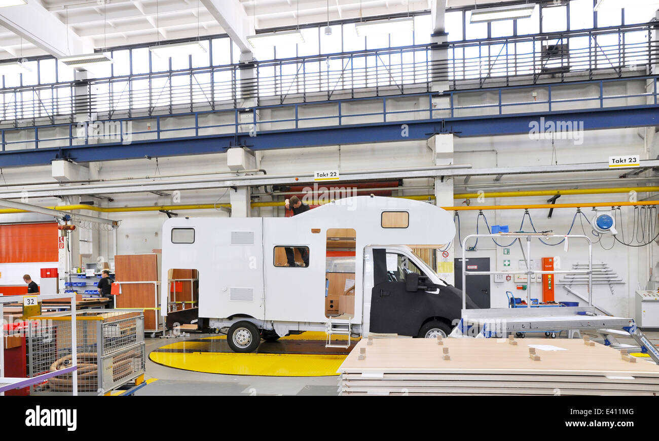 Motorhome manufacturing in a factory Stock Photo Alamy