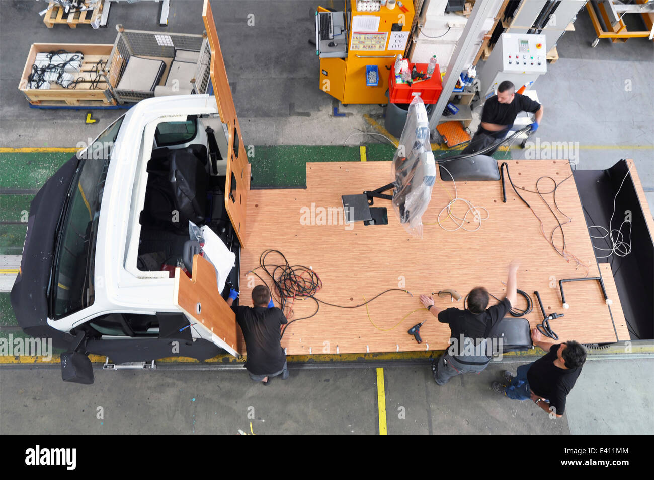 Motorhome manufacturing in a factory Stock Photo Alamy