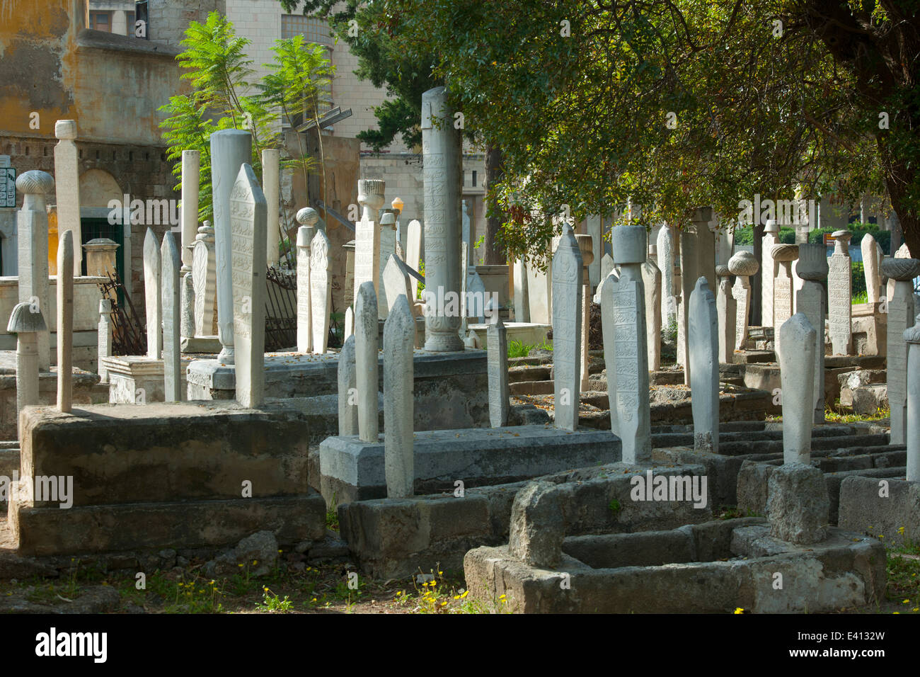 Dodekanes, Rhodos, Rhodos-Stadt, türkischer Friedhof neben der Murat Reis-Moschee (Ende 16. Jhd.)  Stock Photo