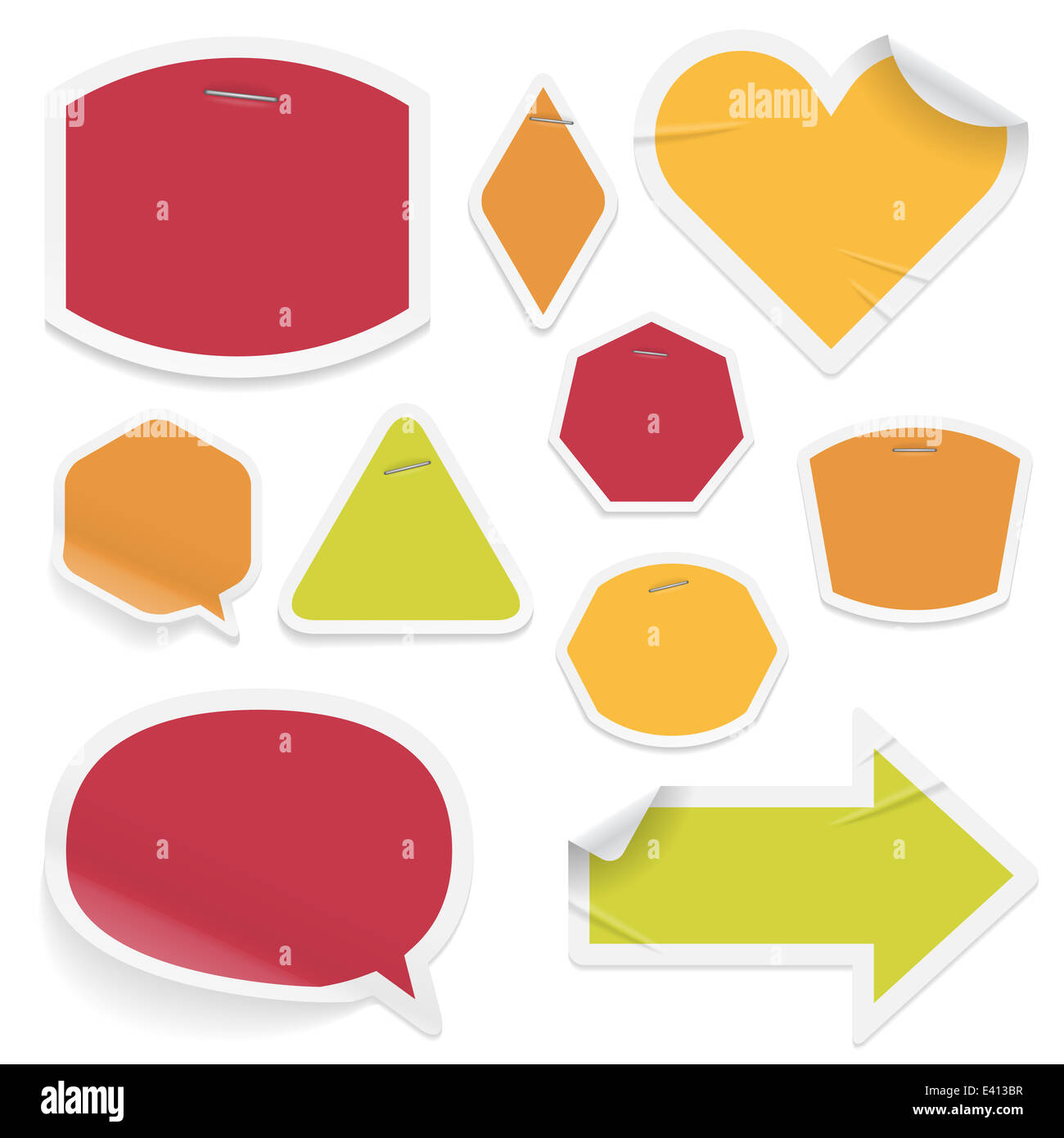 Labels and stickers on white background. Raster version Stock Photo - Alamy