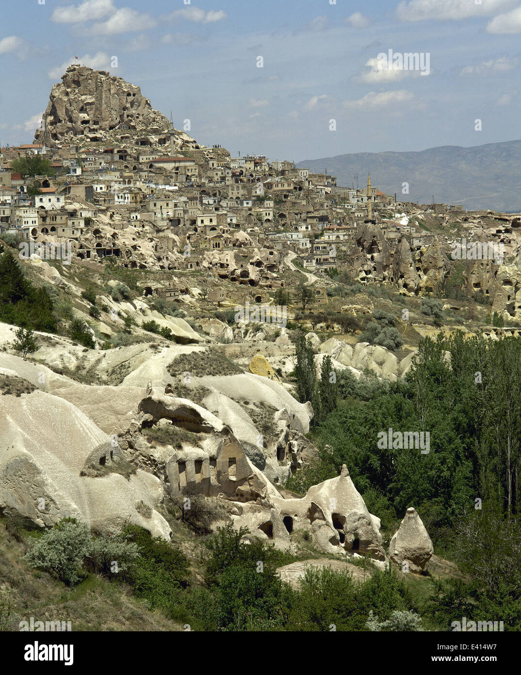 Turkey. Cappadocia. The town Uchisar. Cave house. Central Anatolia. Stock Photo